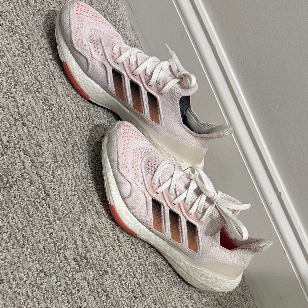 Adidas Light Pink and White Sneakers